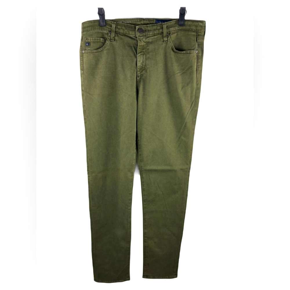 AG Denim Adriano Goldschmied Prima Cigarette Olive Sz 32 Plus NWT